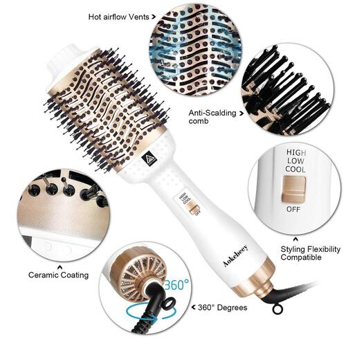 Aokebeey One Step 5-in-1 Hot air brush with 3 heat level