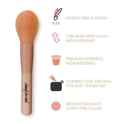 Beauty For Real Makeup Brush Set with Travel Case