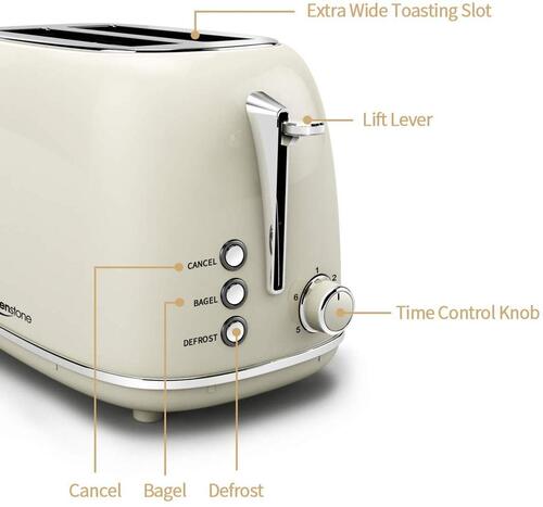 Keenstone 2 slice Stainless Steel Toaster with Six Level Shade