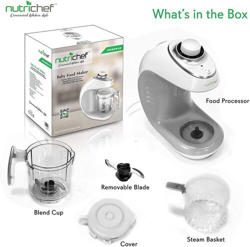 NutriChef PKBFB18 Baby Food Processor & Steam Cooke