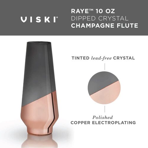 VISKI 2 pcs Dipped Crystal Champagne Flutes
