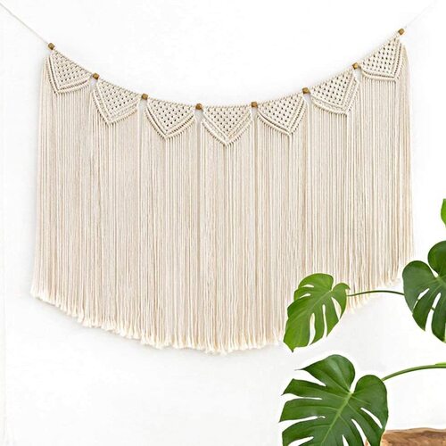 Mkono Macrame Wall Hanging Curtain for Home