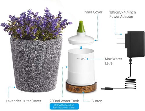 AIGOCEER Decorative Essential Oil Diffuser with lavender outer cover