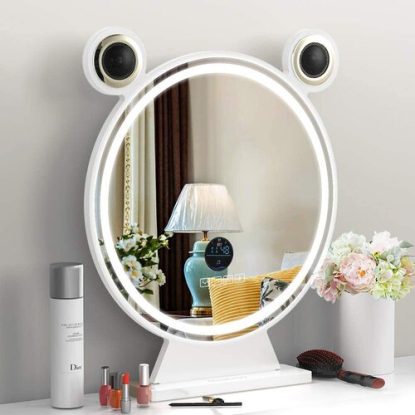 Bluetooth Speaker Vanity Makeup Mirror with Lights by Rinkmo