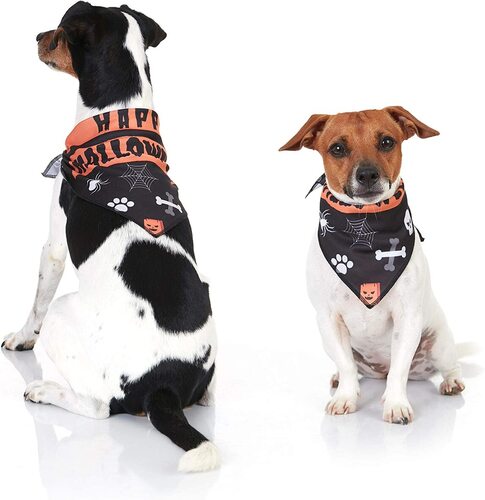 Odi Style 3 pcs Soft and Silky Halloween Dog Bandanas with Unique Designs