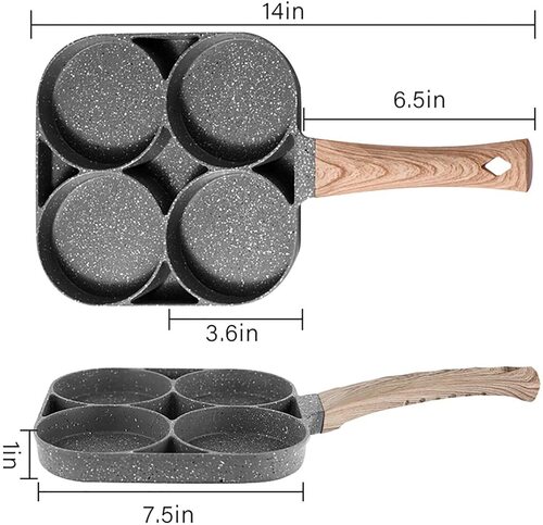 MIUGO Aluminium Alloy, Non-stick Coating Egg Pan with Bakelite Handle