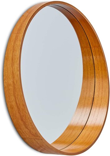 A Rated Trading Circle Mirror with Bamboo Frame