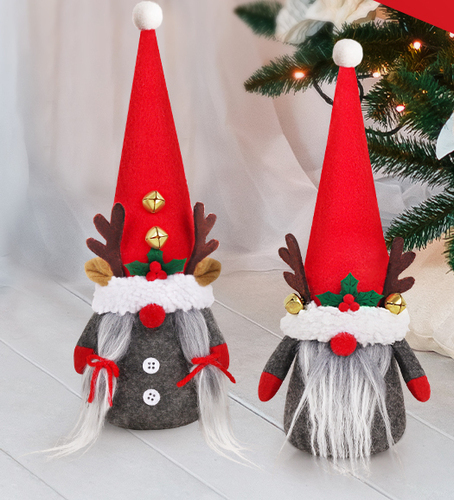 D-FantiX 2pcs Reindeer Christmas Gnomes in Gift Box