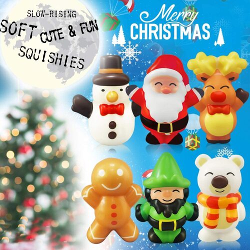 Heytech 6pcs Squishies Toys Xmas Gift Set
