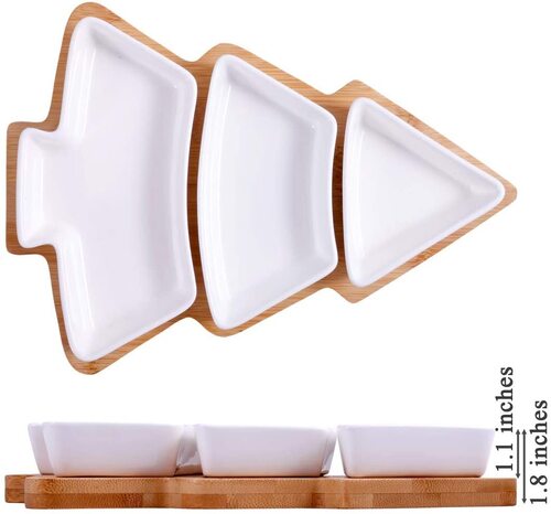 ROSE CREATE Appetizer Plates Christmas Tree Shaped
