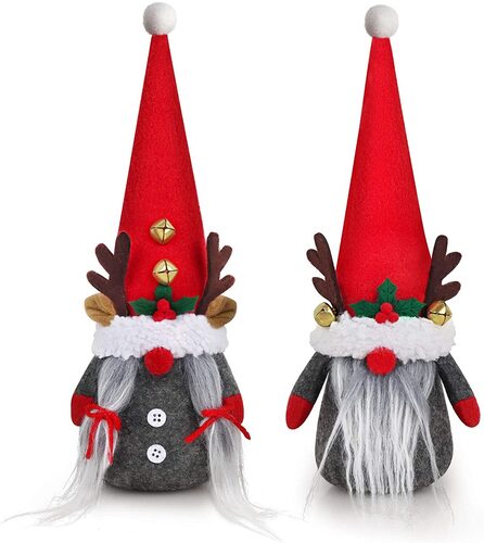 Red hat and grey body Christmas gnome by D-fantiX