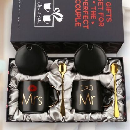 Beautifully Designed Couples Ceramic Coffee Mug Set