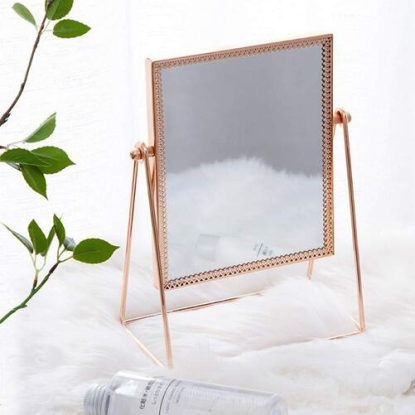 Waycom Stylish Rose Gold Square Vanity Makeup Mirror
