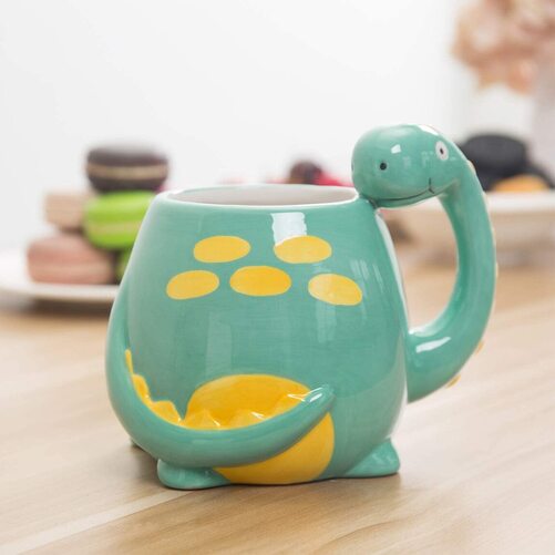 Adorable Brontosaurus Dinosaur Cartoon Ceramic Coffee Mug by MyGift
