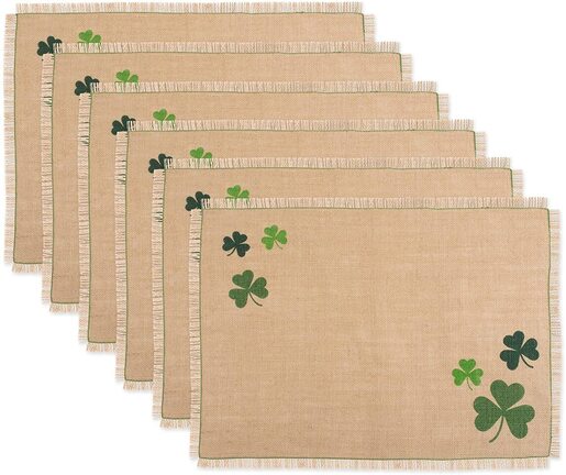 DII shamrock placemat set for St Patrick's Day