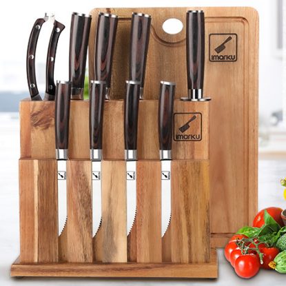 Imarku 11 pieces German stainless steel Knife Set with Block