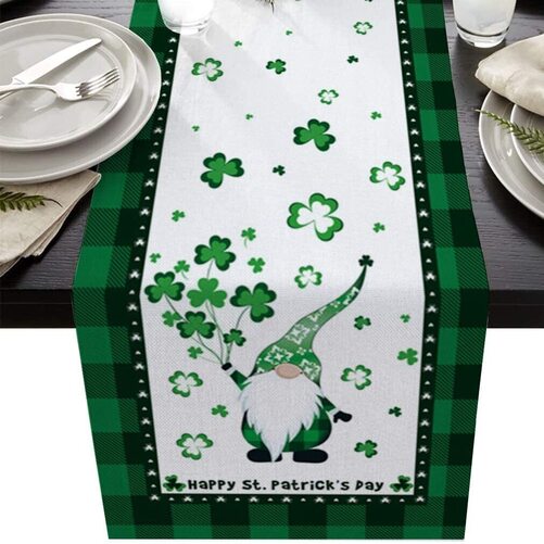 Prime Leader St. Patrick's Day Decorative Cotton-Polyester Table Runner