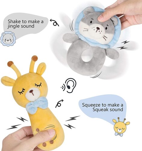 cute 4pcs baby plush rattle toys by tillyou