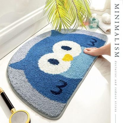 Molesun Cute Owl Pattern Bathroom Rug Mat