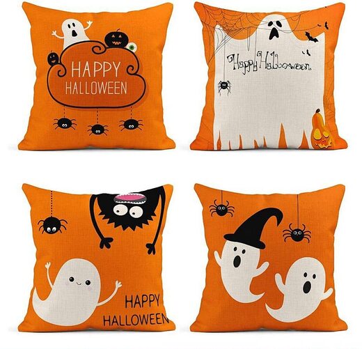 ArtSocket set of 4 Pillow Covers for Fall and Halloween Decoration