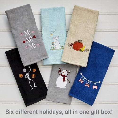 SKL Home Holidays Six-Piece Hand Towel Set Gift for Mom
