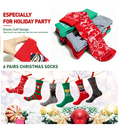 AIRSTROLL Christmas Funny novelty socks Xmas Gift for Mens 