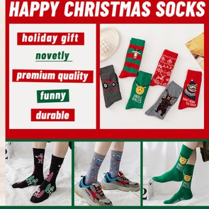 AIRSTROLL 6 pairs Christmas Pattern Socks for Men Gift Idea