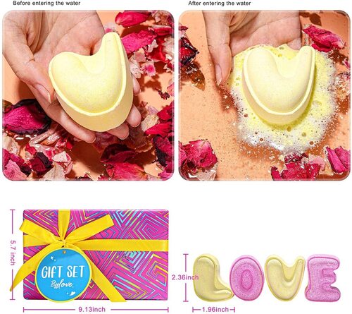 BFFLOVE Beautiful LOVE letters Bath Bombs in Gift Box