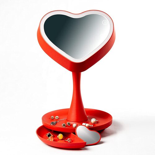 M MIMMU Heart Shaped Lighted LED Makeup Mirror Beautiful Gift for Her