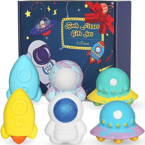 Aofmee Fun Space-Themed Bath Bombs Gift Set for Kids