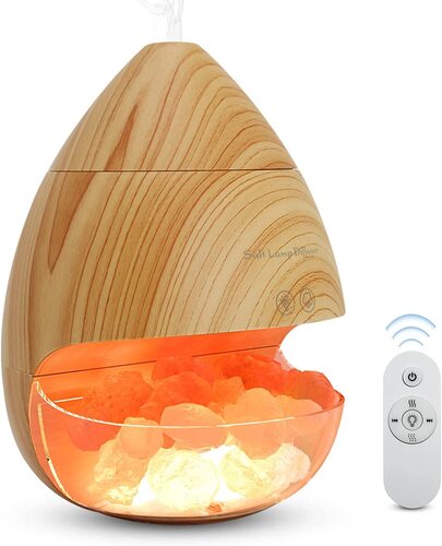 SURBON Salt Lamp Essential Oil Diffuser with 2 Misting Modes and 100% Pure Himalayan salt rocks