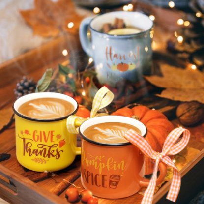 3pcs adorable Fall theme mini coffee mug set