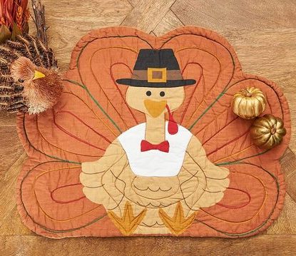 Thanksgiving Turkey Placemat Set by C&F Home, 4 pieces