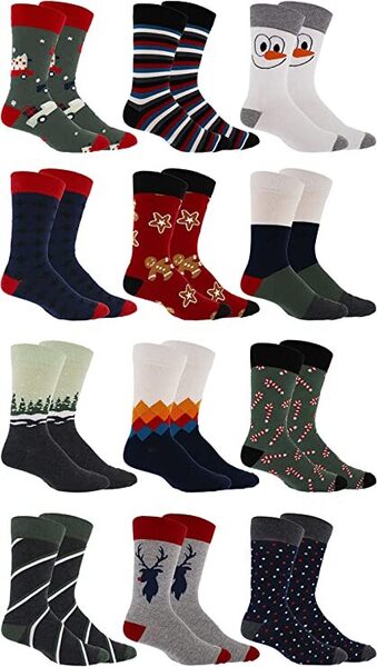 12 Christmas crew socks for Him
