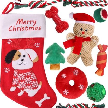 Dog Christmas Stocking Toys Gift Set