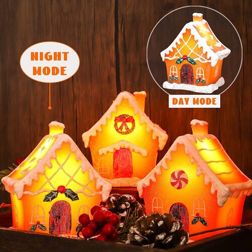 ‎Gingerbread House ‎Battery Powered with Remote Control LED Wax Decorative Candles