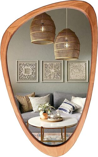 Beautiful solid pine and smooth curved design decorative wall mirror