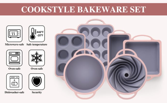 Silicone Baking Set with Stainless Steel Rings