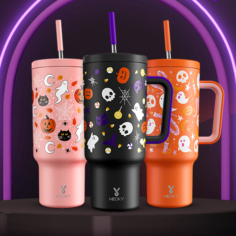 gift ideas insulated stainless steel tumbler with handle inspired by Halloween